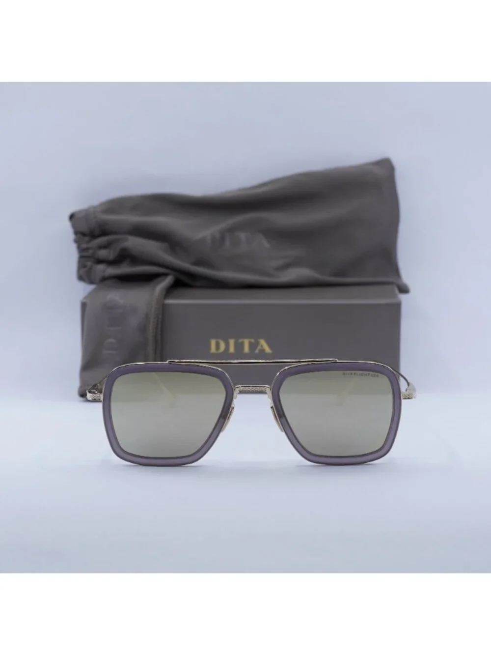 Dita FLIGHT-006-7806-C Aviator Sunglasses - Grey & Gold / Grey